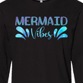 thumbnail image 4 of Inktastic Mermaid Vibes Text in Blues Long Sleeve T-Shirt, 4 of 5