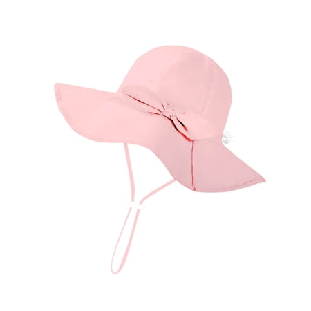 ZACPNCV Baby Sun Hat Kids with UPF 50+ Sun Protection Wide Brim Adjustable Beach Hats for Boys Girls Red 3-9 Months