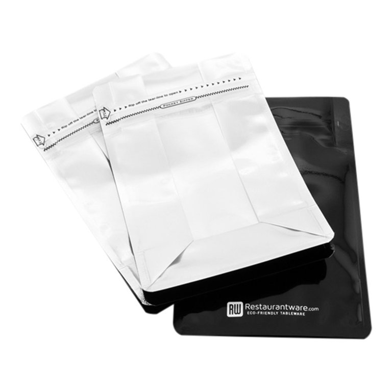 Bag Tek Rectangle White Plastic Medium Window Bag - Heat Sealable - 8 inch x 5 inch x 1 3/4 inch - 100 Count Box