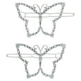 thumbnail image 2 of Believe by Brilliance Fine Silver Plated Butterfly Hair Clips, 2 Pieces, 2 of 2