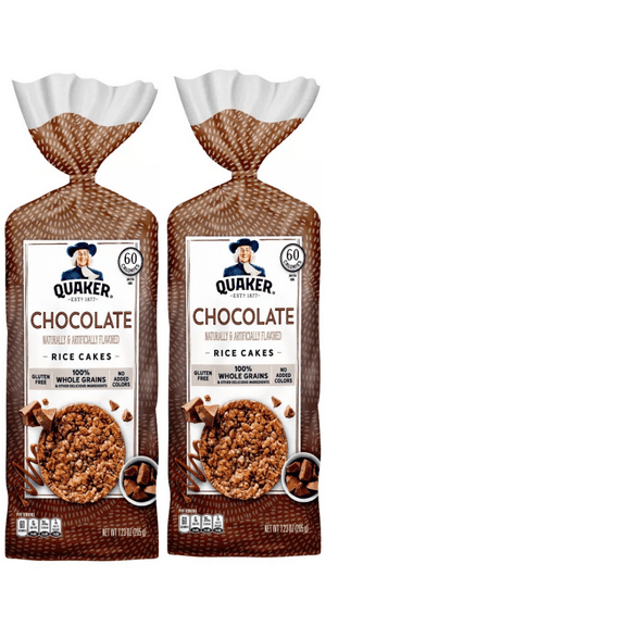Quaker Chocolate Crunch Large Rice - Cakes 7.23oz pack of 2