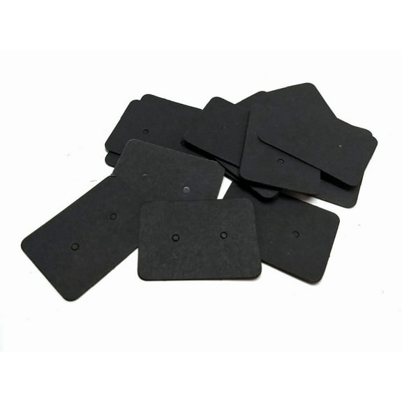 E003 - 100 pcs. Black Cardboard Paper Jewelry Earrings Earring Rectangle Display Cards Tags Labels - 2 Holes- 35mm x 25mm (1.38" x 1")