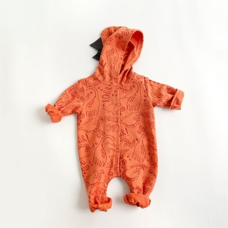 

Gubotare Baby Winter Romper Baby Girl Boy Crewneck Sweatshirt Romper Long Sleeve Rainbow Pullover Sweater Top Warm Fall Winter Clothes Orange 6-12 Months