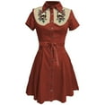 thumbnail image 3 of Vestidos de Mujer Vestido Camisero Con Estampado de Flores Occidentales Para Mujer Vestido Midi Informal de Estilo Retro Con Botones de Verano, 3 of 3
