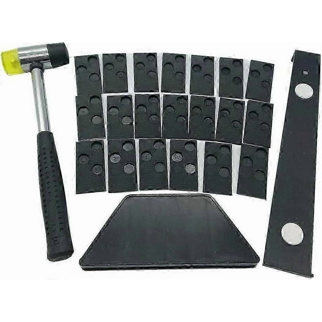 Installation kit for installing wooden laminate flooring,knocking wedge,socket tool,mallet and 20 spacers