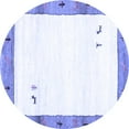 thumbnail image 1 of Ahgly Company Machine Washable Indoor Round Solid Blue Modern Area Rugs, 8' Round, 1 of 4