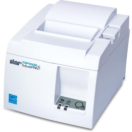 Star Micronics TSP143IIIU USB Thermal Receipt Printer with Device and Mfi USB Ports, Auto-cutter, and Internal Power Supply - White