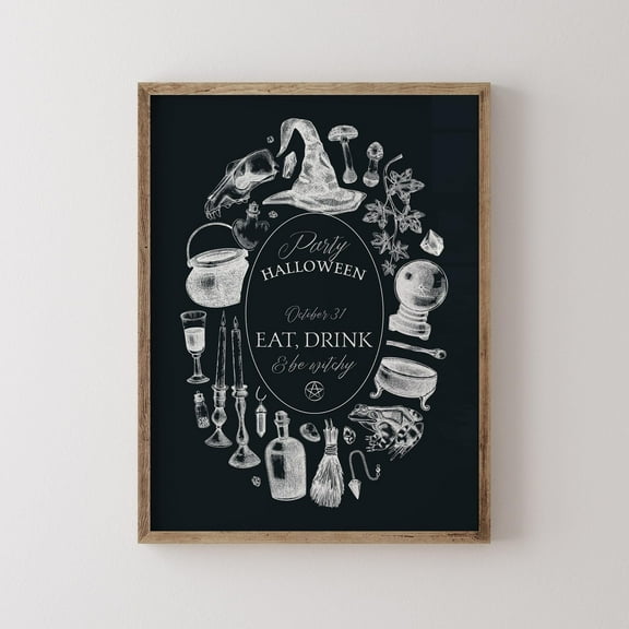 YaHaku Retro Halloween Party Welcome Sign Print Funny Guest Invitation Decor Spooky Halloween Party Poster Cute Halloween Wall Art