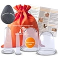 thumbnail image 1 of Juego de ventosas faciales para rostro, cuello y cuerpo + guía de instrucciones + esponja Konjac - Ventosas faciales de silicona para terapia de masaje, cuidado de la piel, arrugas y celulitis - Copas, 1 of 5