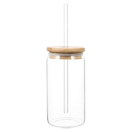 

1 Set of Glass Cup with Lid Transparent Glass Cup Beer Can Shaped Cup Drinking Glass