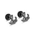 thumbnail image 1 of (black) Mens Womens Unisex Stainless Steel Anchor Stud Earrings, 1 of 2