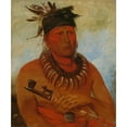 thumbnail image 2 of George Catlin 12x14 Black Ornate Wood Framed Double Matted Museum Art Print Titled: Haw-Che-Ke-Sug-Ga, He Who Kills the Osages, Chief of the Tribe (1832), 2 of 5