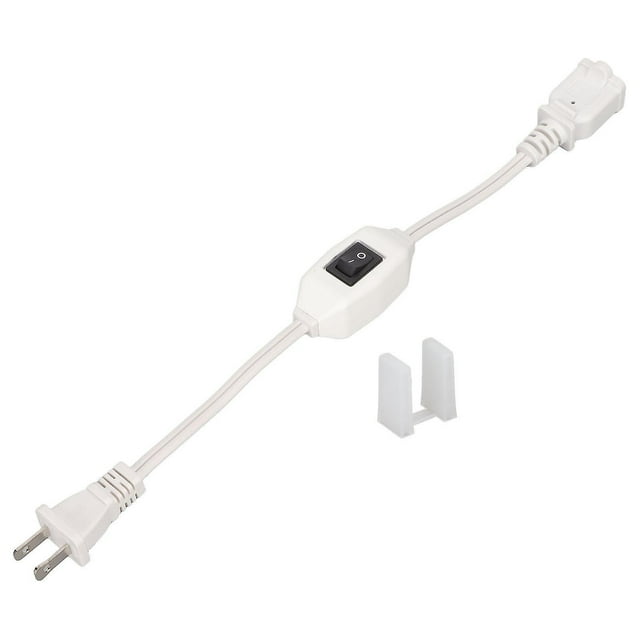 Power Extension Cord with On/Off Switch, 2-Prong Male and Female AC Power Cable for 1-15P Male Plug to 1-15R Female Plug