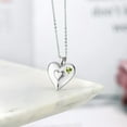 thumbnail image 4 of Gem Stone King Keren Hanan 0.12 Ct Round Green Peridot 925 Sterling Silver 2 Heart Love Treasure Pendant Necklace for Women With Chain, 4 of 5