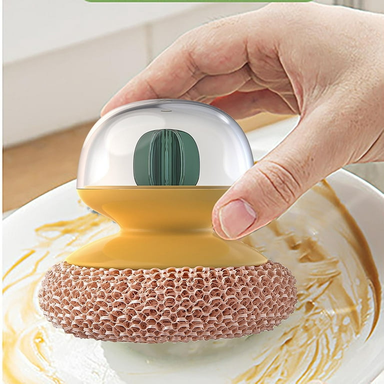 Jikolililili Dish Cleaning Ball Nylon Fiber Scrubber for Pot Pan Dish  Cookware Cleaning Tools Scratch with Handle Tub and Palm Dish Scrubbing Pad
