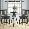 thumbnail image 5 of Set of 3 Swivel Bar Stool 24 inch Upholstered Seat Bar Chair Counter Kitchen Pub, 5 of 10