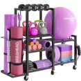 thumbnail image 1 of Estante de almacenamiento para gimnasio en casa SEEAHEAD de 6 niveles con ruedas, 1 of 7