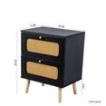 thumbnail image 5 of Knubmt 2 Rattan Drawer Nightstand with Handle, Wood Beside Table for Bedroom, Living Room, 5 of 11