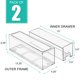 thumbnail image 2 of Frigorífico Drawers Sorbus Clear, apilable, paquete de 2, 2 of 7