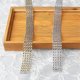 thumbnail image 2 of Acrylic Rhinestone Diamond Ribbon, 2 Rolls Rhinestone Ribbon 4 Row 10 Yard/Roll Diamond Sparkling Mesh Tape Gold and Silver, 2 of 4