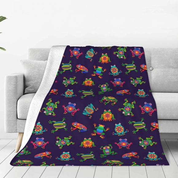 Saiise Mexican Frogs Print Ultra-Soft Micro Fleece Blanket Luxury Microfiber Blanket for All Seasons Warm Bedding Sofa and Travel-60"x50"