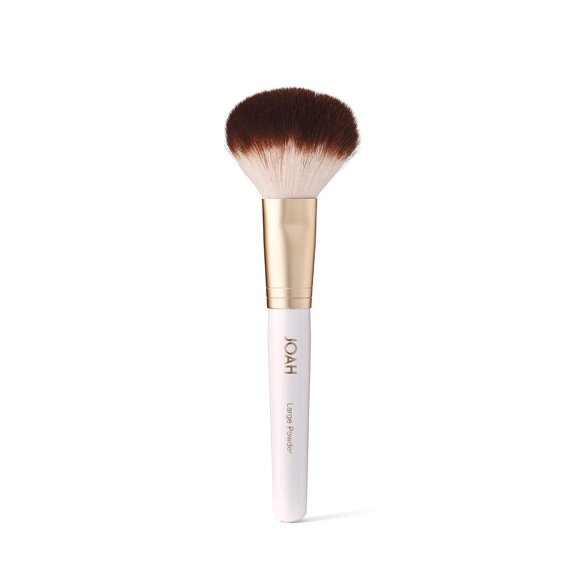 JOAH Brocha grande para mezclar polvos, 100 % cerdas sintéticas, para base en polvo, rubor, bronceador y polvo fijador, varita blanca, punta negra, 2,4 x 8,4 x 0,7 pulgadas