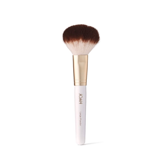 JOAH Brocha grande para mezclar polvos, 100 % cerdas sintéticas, para base en polvo, rubor, bronceador y polvo fijador, varita blanca, punta negra, 2,4 x 8,4 x 0,7 pulgadas
