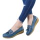 thumbnail image 1 of Light Blue41Women Flats Ballet Shoes Cut Out Leather Transpirable Mocasines Mujeres Boat Shoes para, 1 of 5