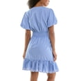 thumbnail image 3 of Split Neck Embroidered Poplin Dress, 3 of 6