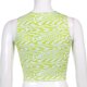thumbnail image 2 of (Video disponible) Azul S, nueva camiseta sin mangas de estilo corredor con estampado de ondas de agua a la moda, camiseta sin mangas femenina que deja al descubierto el ombligo, 2 of 8