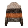 thumbnail image 5 of Atogsazn Womens Long Sleeve Sweatshirt Casual Striped Zip Up Pullover Sweatshirts Athletic Running Tops Outerwear Brown XL Fashion, 5 of 5