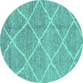 thumbnail image 1 of Ahgly Company Indoor Round Abstract Turquoise Blue Modern Area Rugs, 5' Round, 1 of 4
