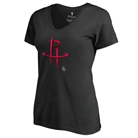Women s Black Houston Rockets Midnight Mascot V-Neck T-Shirt
