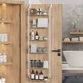 thumbnail image 5 of Over The Door Pantry Organizer Rack with 6 Adjustable Shelves - Steel Metal Wire Baskets and Frame - Hanging - Wall Mountable - Cans, Spice, Storage, Closet, Bathroom, Kitchen - White, 5 of 7