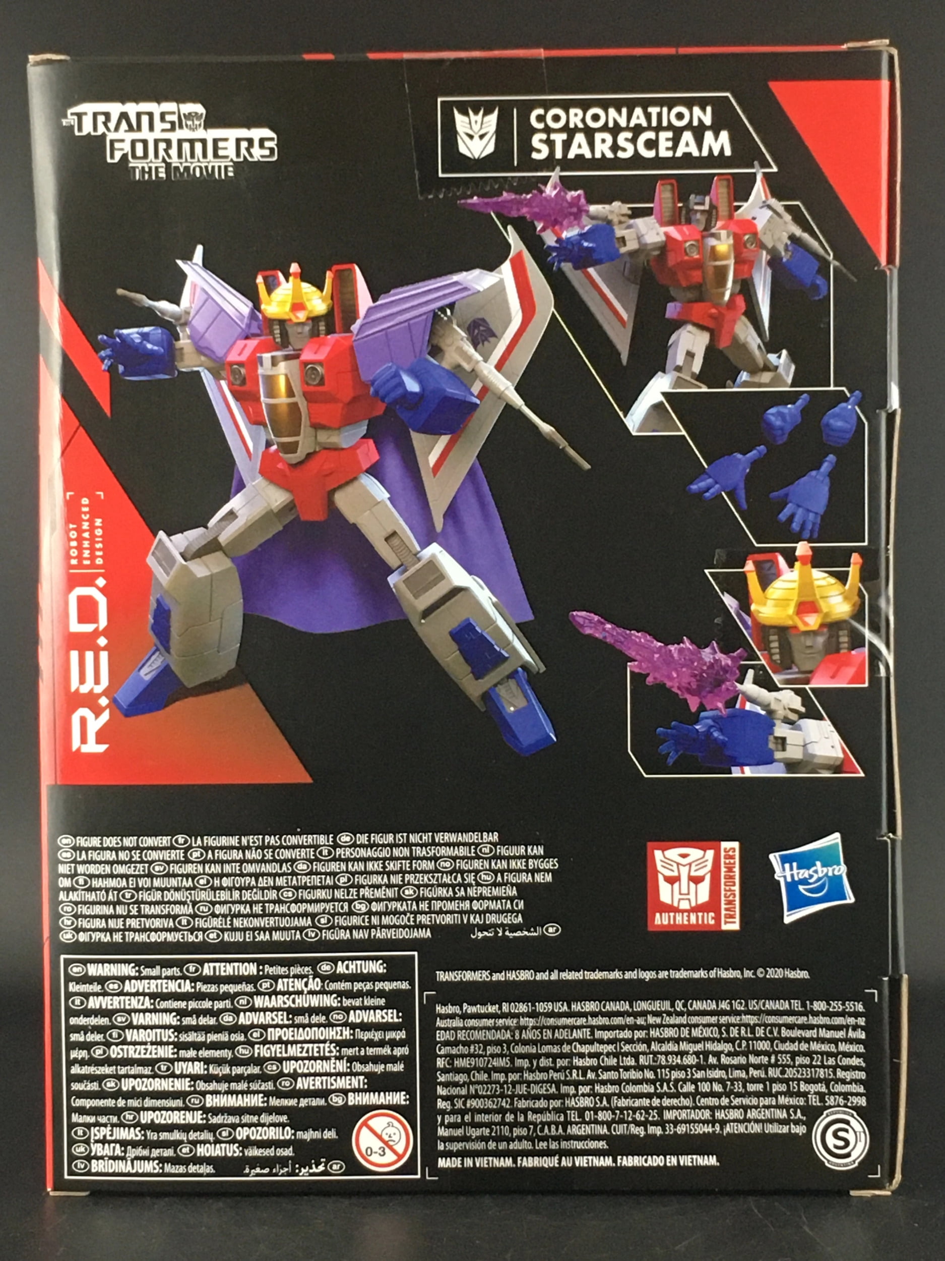 Transformers R.E.D. Coronation Starscream – Action Figure 15,2 Cm, Non Convertibile, Con Mantello E Corona, Per Bambini 8+