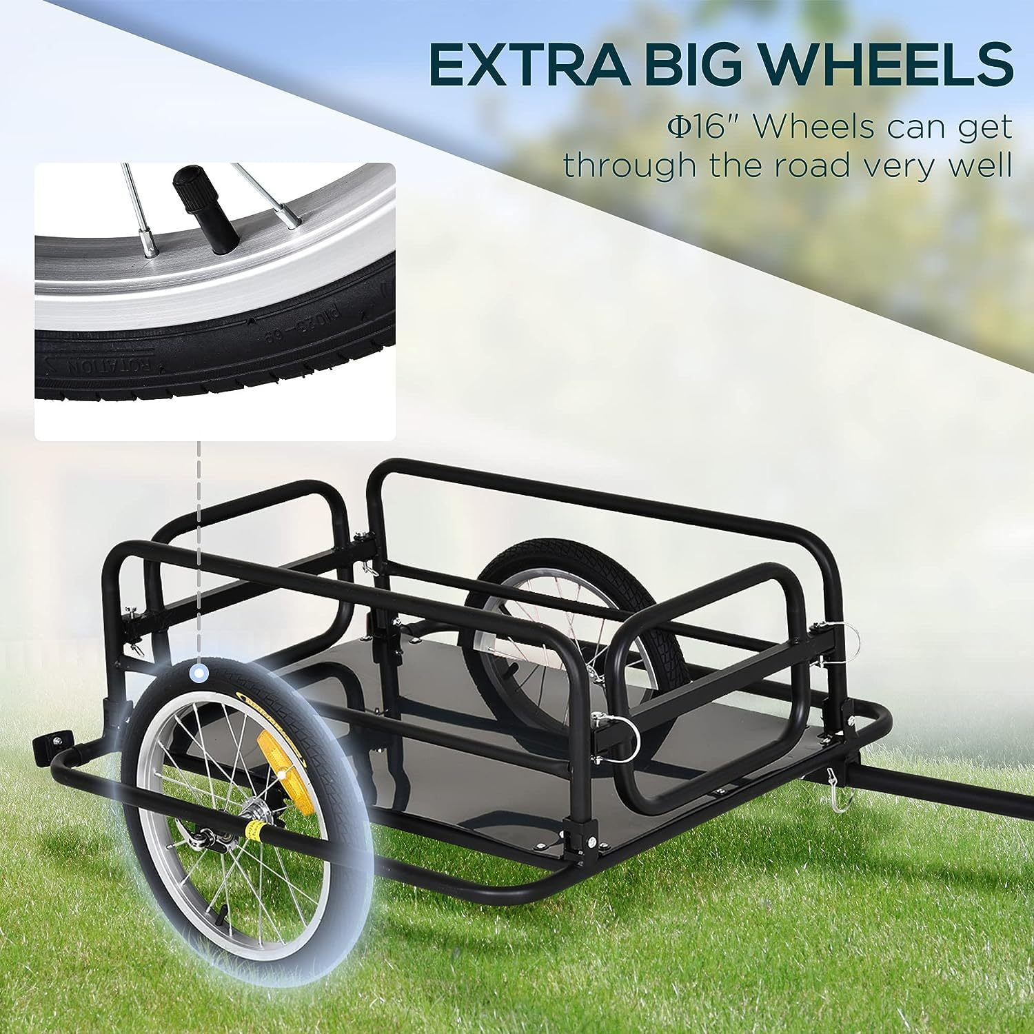 16 inch top bike trailer wheels