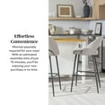 thumbnail image 3 of Walker Edison Set of 2 Modern Bar-Height Upholstered Barstools, Mushroom, 3 of 14