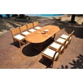 thumbnail image 4 of Grade-A Teak Dining Set: 8 Seater 9 Pc: 94" Mas Oval Trestle Leg Table And 8 Veranda Armless Chairs Outdoor Patio WholesaleTeak #WMVR77, 4 of 5
