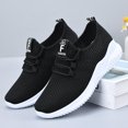 thumbnail image 4 of Zapatillas deportivas de malla transpirables para mujer, informales, con cordones, cómodas, deportivas, a la moda para estudiantes, 4 of 9