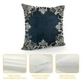 thumbnail image 4 of European Floral Pillow Cover  Luxury Velvet Embroidered Decorative Throw Pillow Cover for Couch Bedroom Living Room, Navy Blue and White, 4 of 5