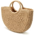 thumbnail image 2 of LHSHID Womens Large Straw Beach Tote Bag Hobo Summer Handwoven Bags Purse wth Pom Poms, 2 of 5