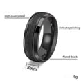 thumbnail image 2 of PAMTIER Men's Women's Stainless Steel 8MM Simple Sand Blast Finish Dome Ring Black Size 11, 2 of 4