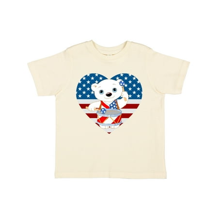 

Inktastic 4th of July US Flag Polar Bear Gift Toddler Boy or Toddler Girl T-Shirt