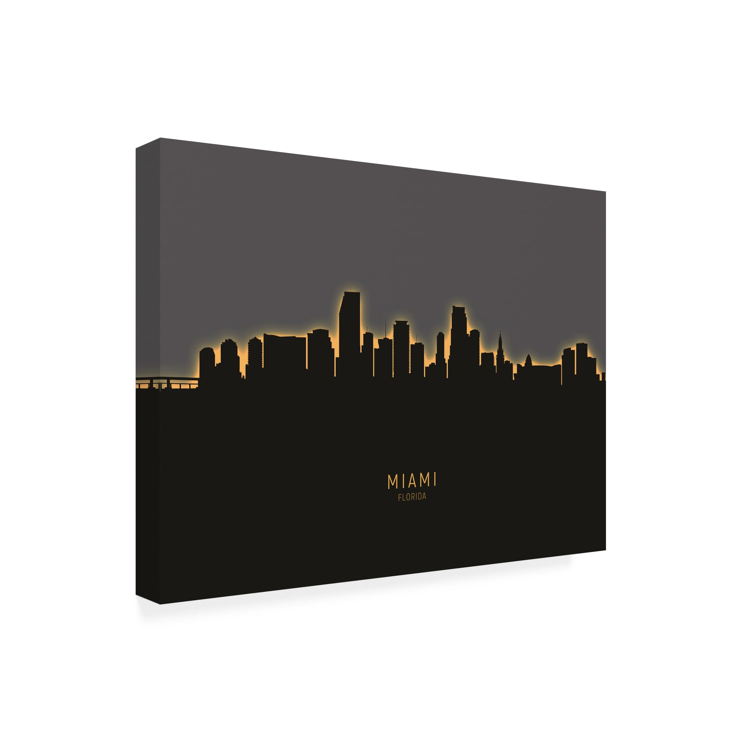 Michael Tompsett 'Miami Florida Skyline Glow II' Canvas Art