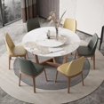 thumbnail image 3 of Nordic Round Dining Table With Turntable For Small Apartment Solid Wood Kitchen Household Furniture Simple Slate Table 4 Chairs My Lux Decor Round, 3 of 14