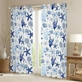 thumbnail image 2 of Erosebridal Blue Starfish Curtains for Living Room,Marine Animal 30%-50% Blackout Curtains Set of 2 (38x45),Sealife Room Decorative, 2 of 6