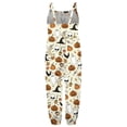 thumbnail image 4 of Toddler Girl Jumpsuit 3T Sleeveless Halloween Pumpkin Print Casual Spaghetti Strap Loose Romper Long Pants with Pockets Toddler Girls Clothing Z0G-Beige, 5-6 Years, 4 of 5