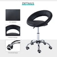 thumbnail image 4 of Taburete de salón con ruedas HOMCOM Crescent, altura ajustable, color negro, 4 of 9