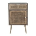 thumbnail image 2 of Pia 28 Inch Accent Cabinet, 1 Drawer, Pine Wood, Woven Rattan Door, Brown, Saltoro Sherpi, 2 of 5