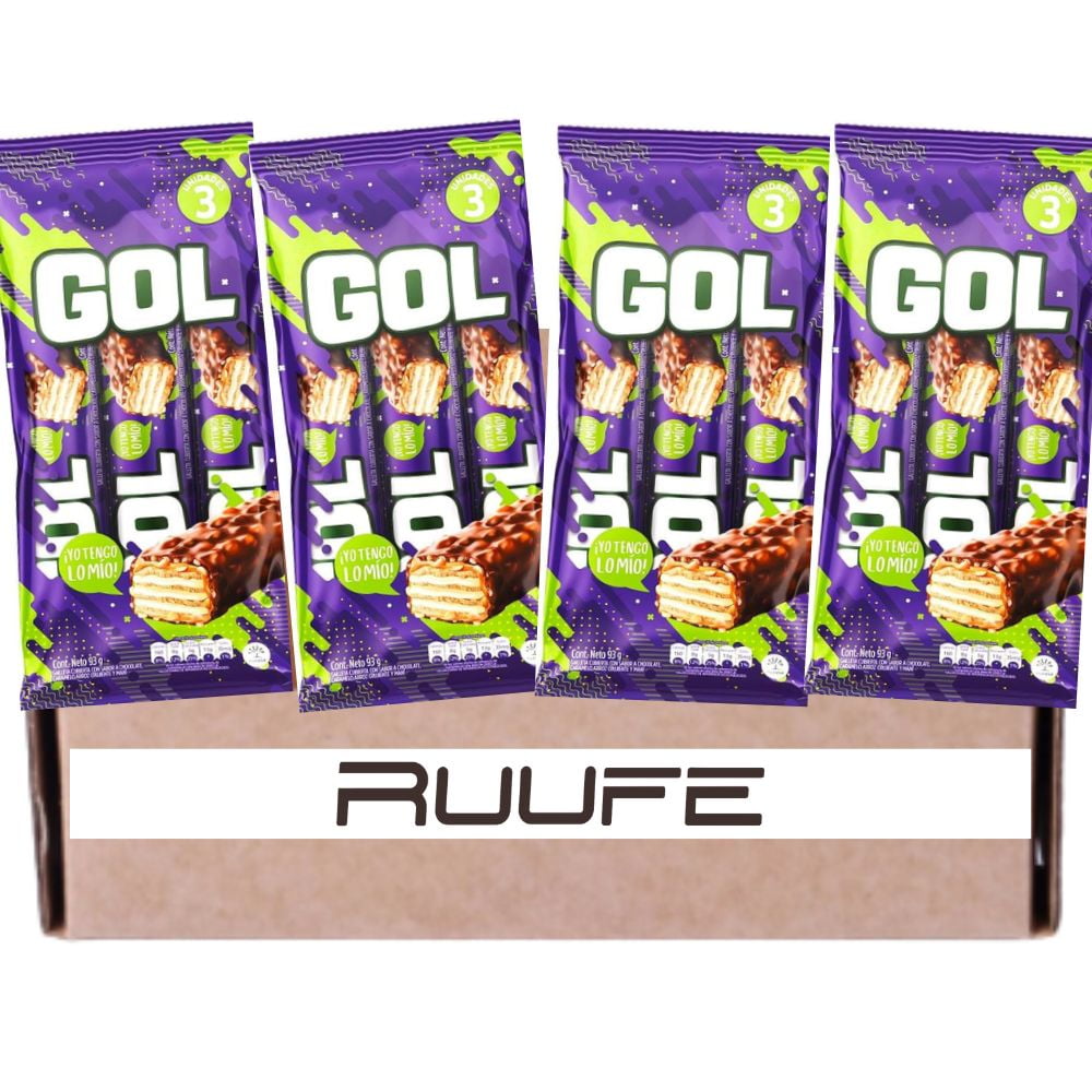 Chocolatina Gol (Pck of 4) Colombian chocolate snack biscuit bar dulce